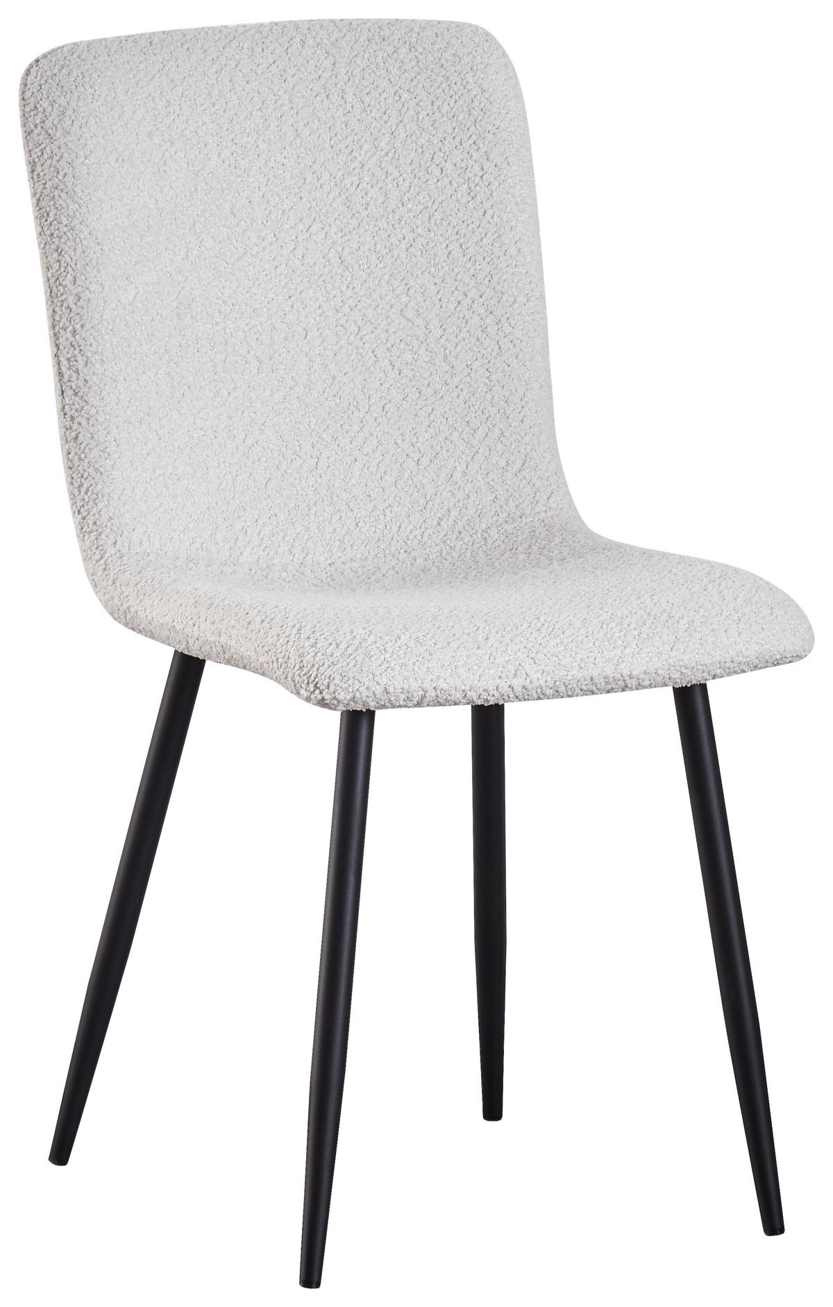 Esszimmerstuhl Narvik Weiß Echtholz Beine - Schwarz/Weiß, MODERN, Holz/Textil (43/86/54,5cm) - MID.YOU