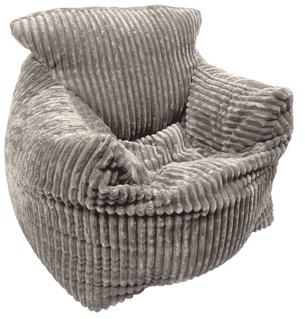 Sedací vak VALLVIK, svetlosivý menčester TILIA - svetlosivá, Design, textil (90/85/100cm)