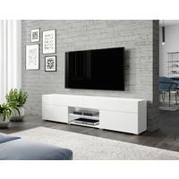 Nízká komoda s LED osvětlením - bílá/šedá, Lifestyle, kompozitní dřevo/plast (180/45,4/32,5cm) - P & B