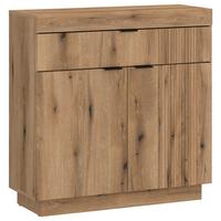 Kommode Delamar Eichefarben Dekor B: 88,2 cm - Eichefarben/Schwarz, Trend, Holzwerkstoff (88,2/92,5/39,6cm)