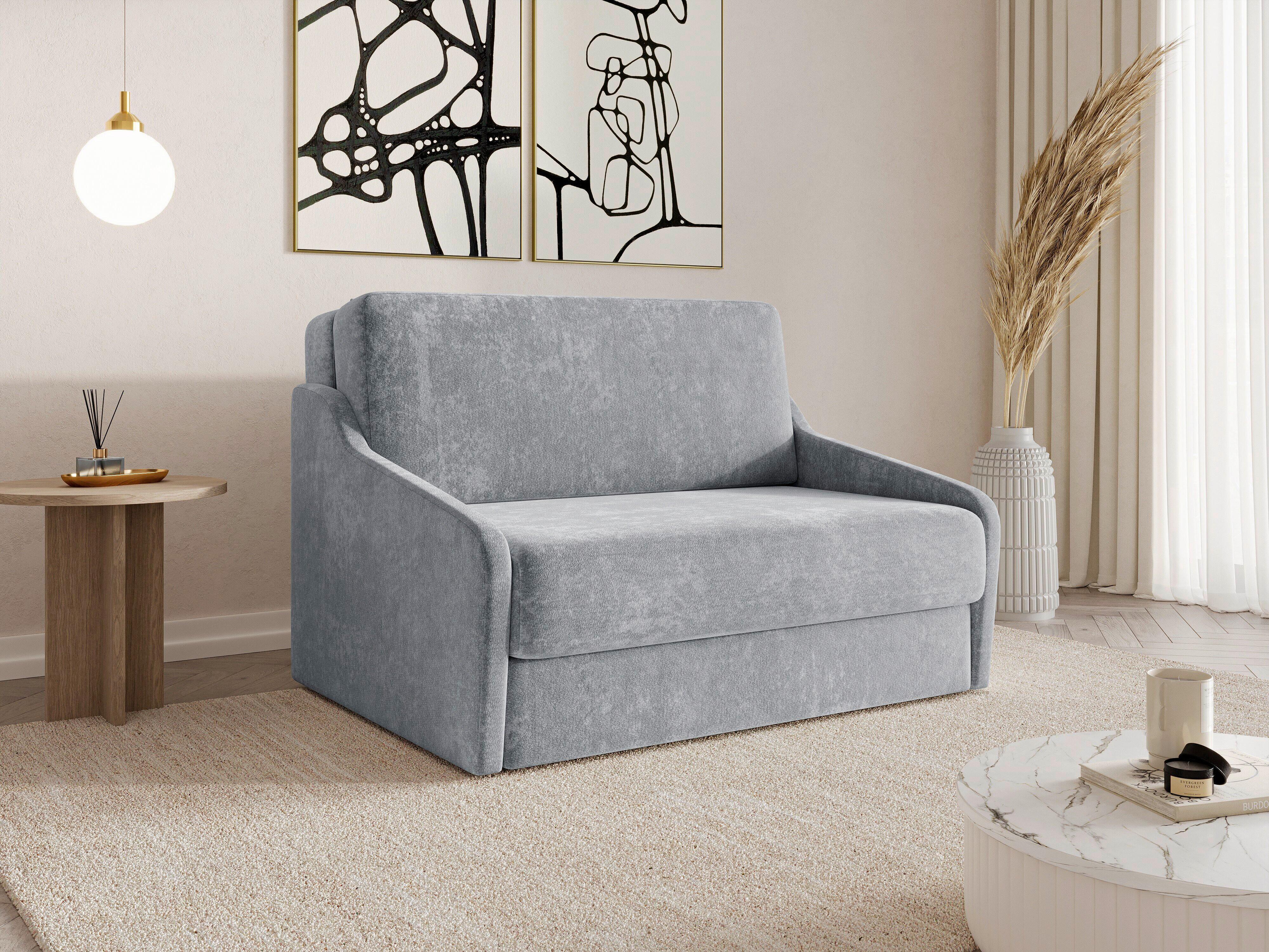Schlafsofa Fly Grau, B: 136 cm - Schwarz/Grau, Design, Textil (136/86/113cm) - MID.YOU