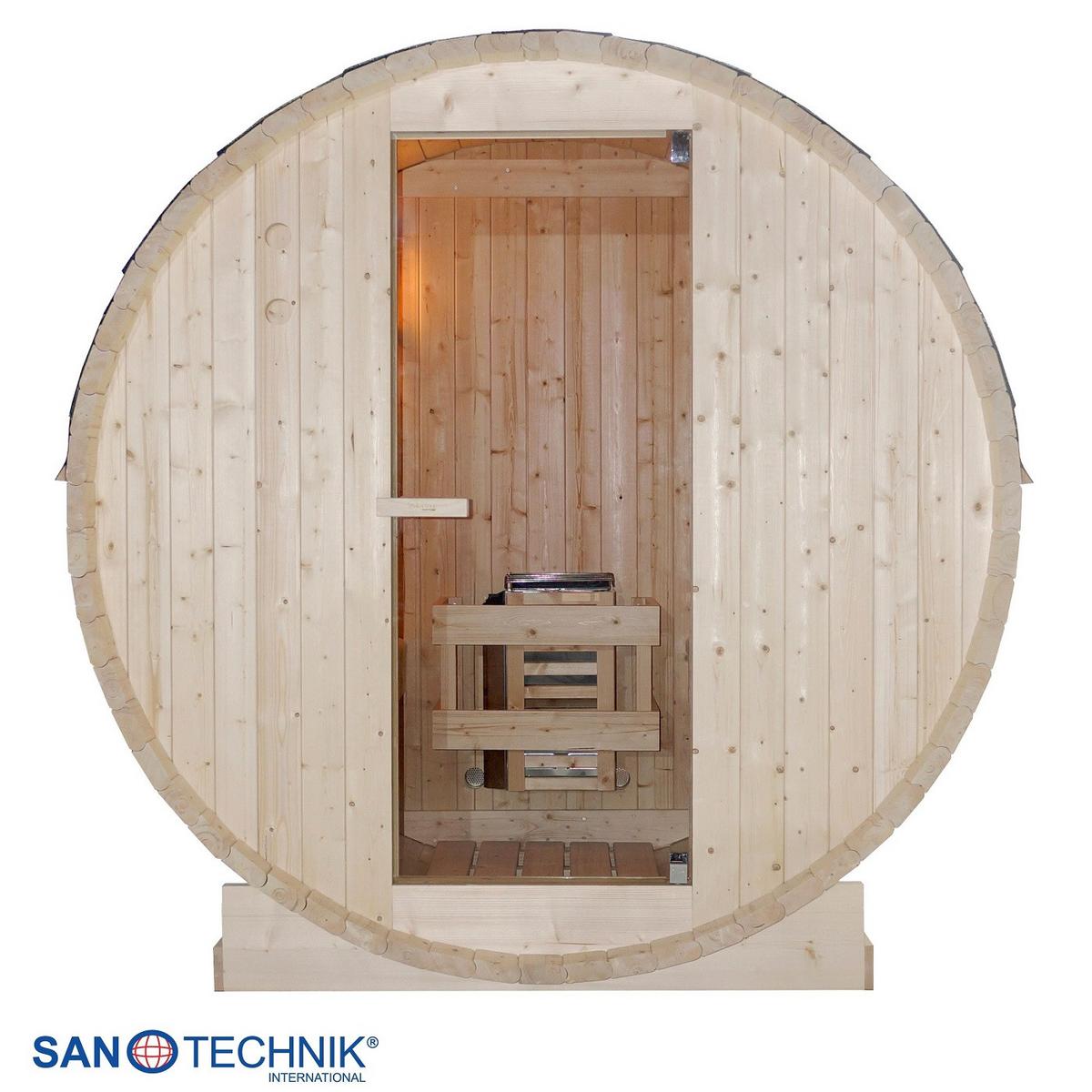 SAUNAFASS Tromsö Fichtefarben B: 120 cm - Fichtefarben, KONVENTIONELL, Glas/Holz (189/120/191,5cm) - Sanotechnik