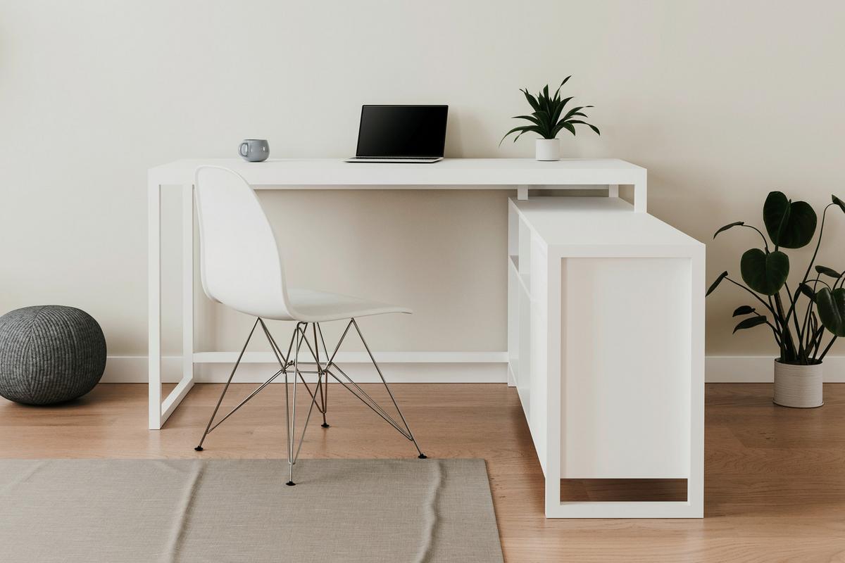 Eckschreibtisch Denver Weiß L: 139cm - Weiß, MODERN, Holzwerkstoff (139/139/75cm) - MID.YOU