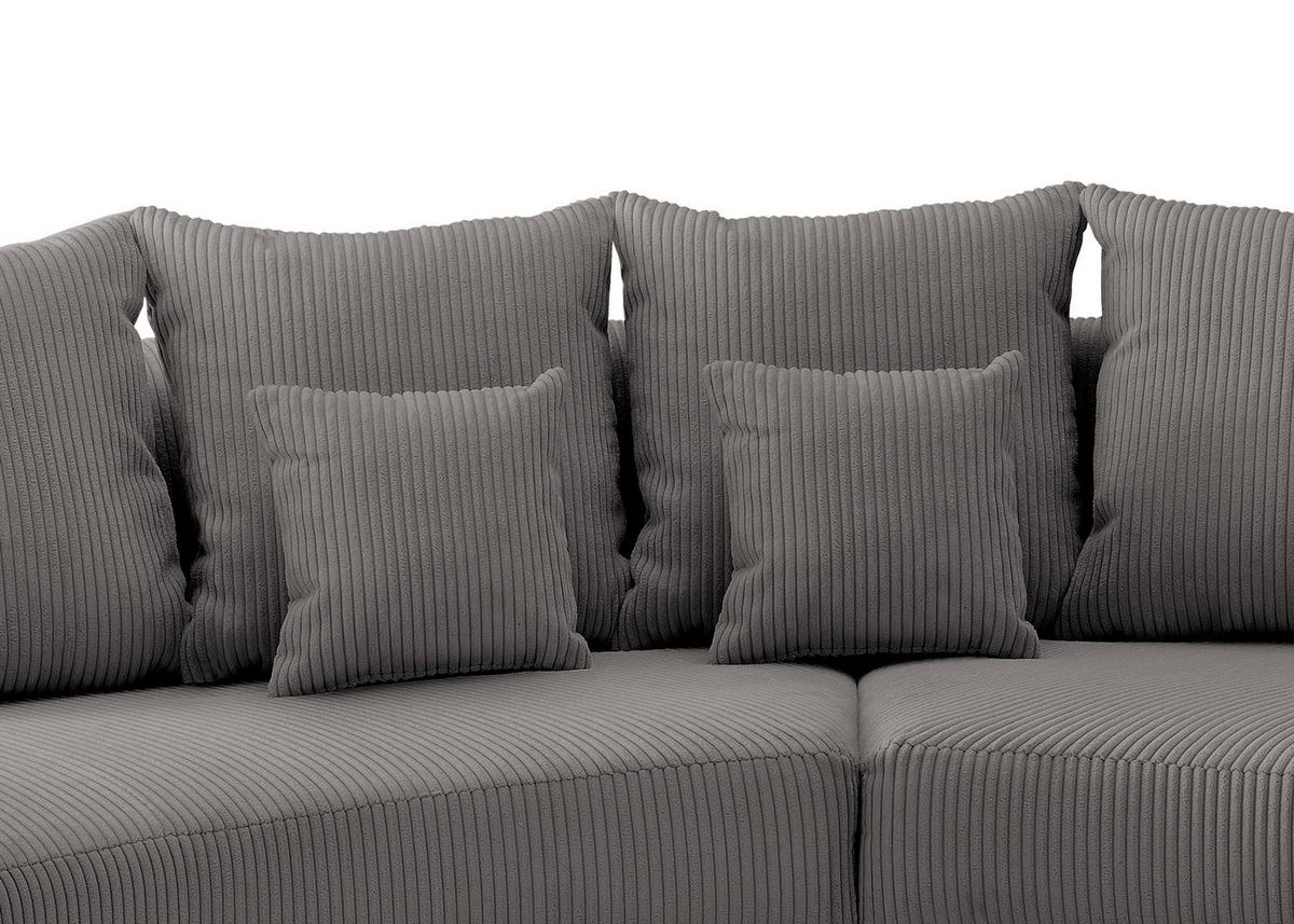 Wohnlandschaft Limoncello Grau S: 160x300 cm - Schwarz/Grau, Design, Textil (160/300cm) - Livetastic