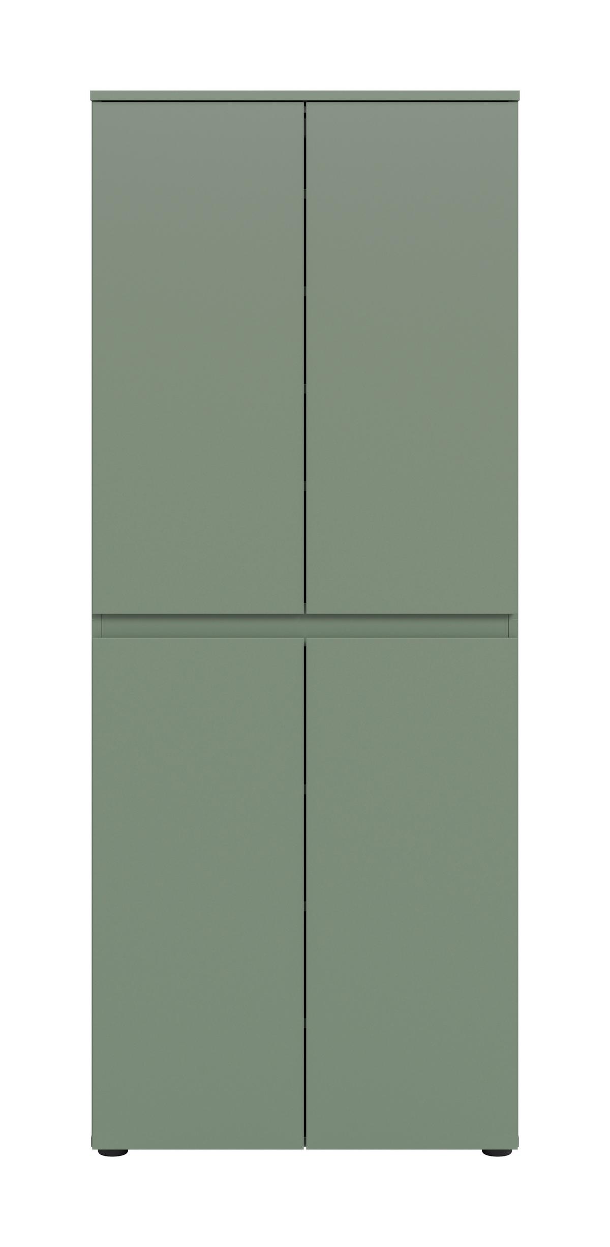 Garderobenschrank Scarpa, Graugrün B: 70 Cm - Schwarz/Graugrün, Design, Holzwerkstoff (70/175/37cm) - Livetastic