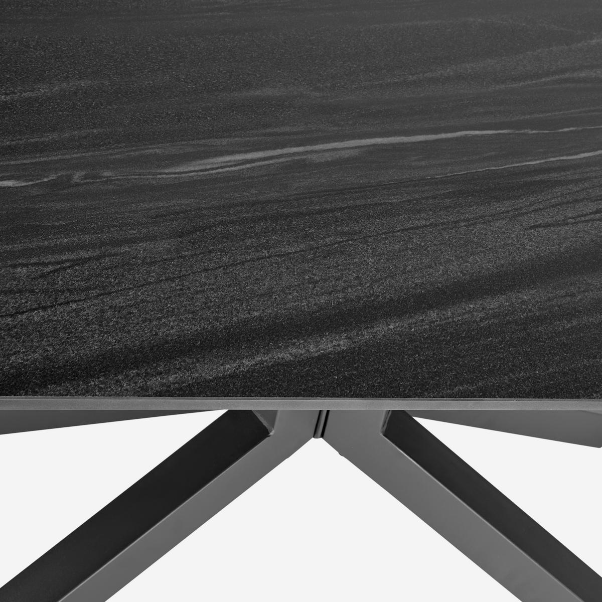 Ausziehtisch Lorenzo Keramik Dunkelgrau B:160-240cm - Dunkelgrau/Grau, KONVENTIONELL, Keramik/Metall (160/90/75cm) - MID.YOU