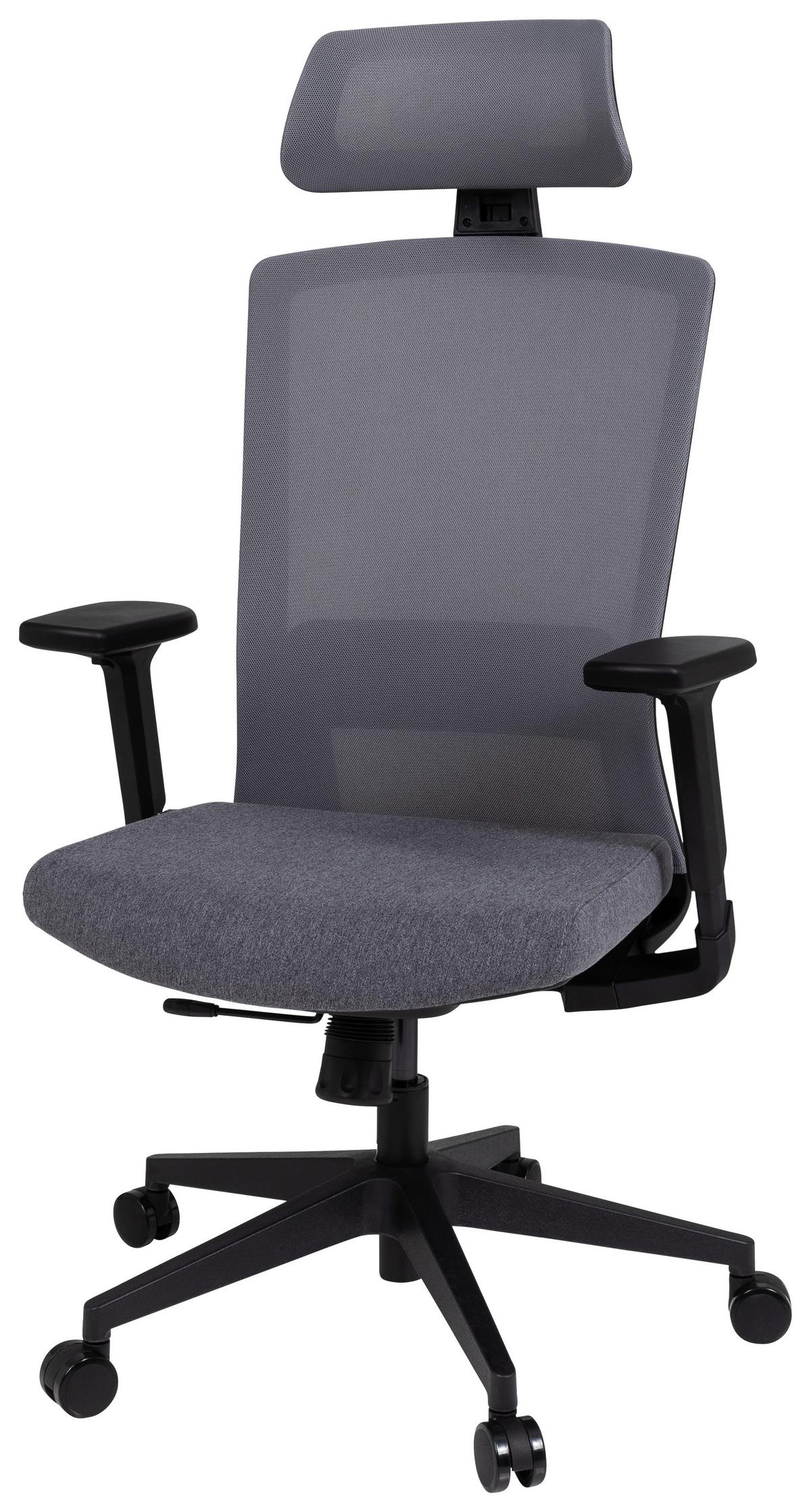 Drehstuhl Captivo Grau/Schwarz - Schwarz/Grau, MODERN, Kunststoff/Textil (66/117/62cm) - MID.YOU