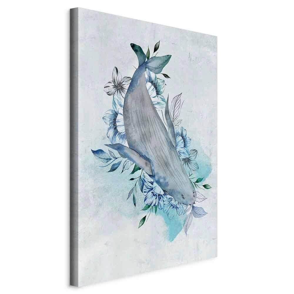 Leinwandbild Pastellblau Grauweiß B: 80 cm
