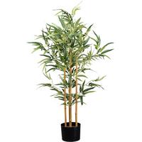 Kunstpflanze Bambus H: 105 cm - Schwarz/Naturfarben, Design, Kunststoff (105cm) - P & B