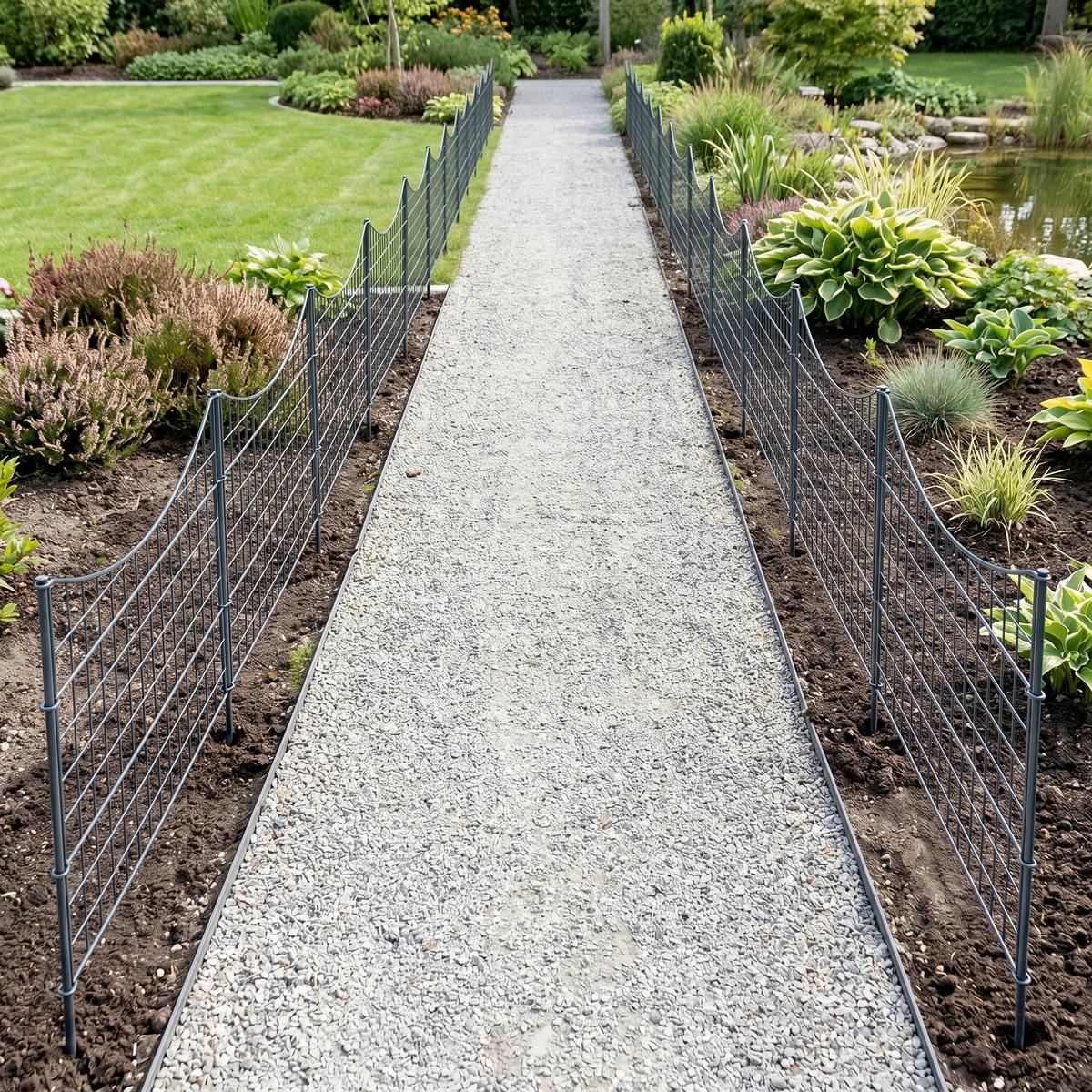 Teichzaun Unterbogen 13-teilig ca. 390x64 cm - Anthrazit, Basics, Metall (390/78,5/64cm)