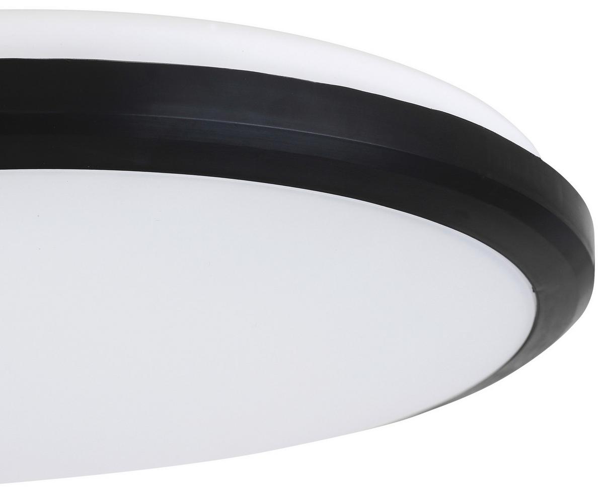 LED-Deckenleuchte Dorika Ø 26,5 cm mit Bewegungsmelder - Schwarz/Weiß, MODERN, Kunststoff (26,5/6,5cm) - Luca Bessoni