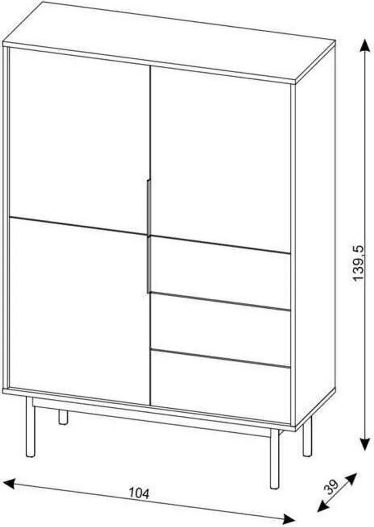 Komoda AVIV kašmír - kašmírová/barvy zlata, Design, kov/kompozitní dřevo (104/139,5/39cm) - Xora