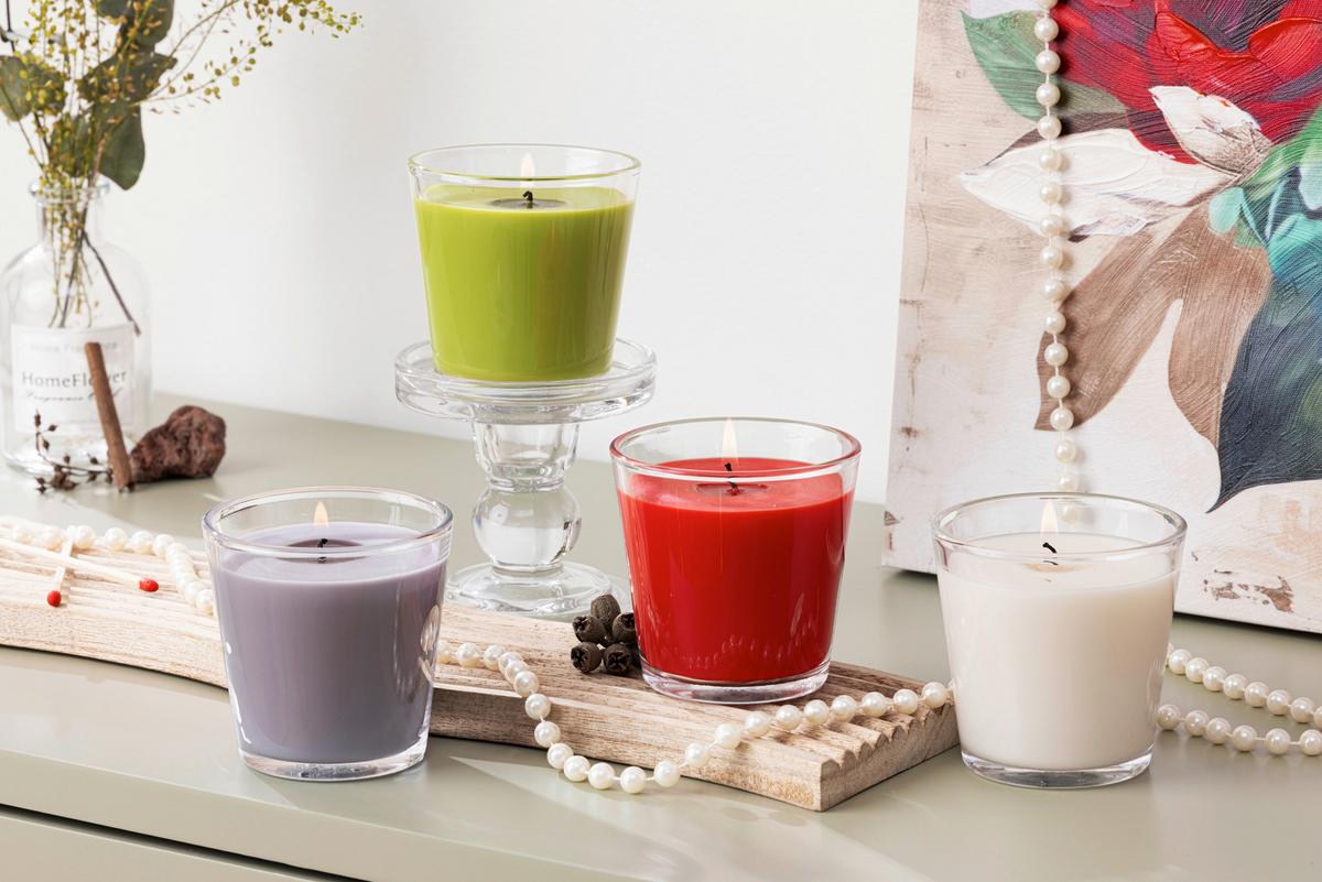 Kerze im Glas Maurice - Klar/Creme, KONVENTIONELL, Glas/Paraffin (7,5/7,5cm) - Ondega