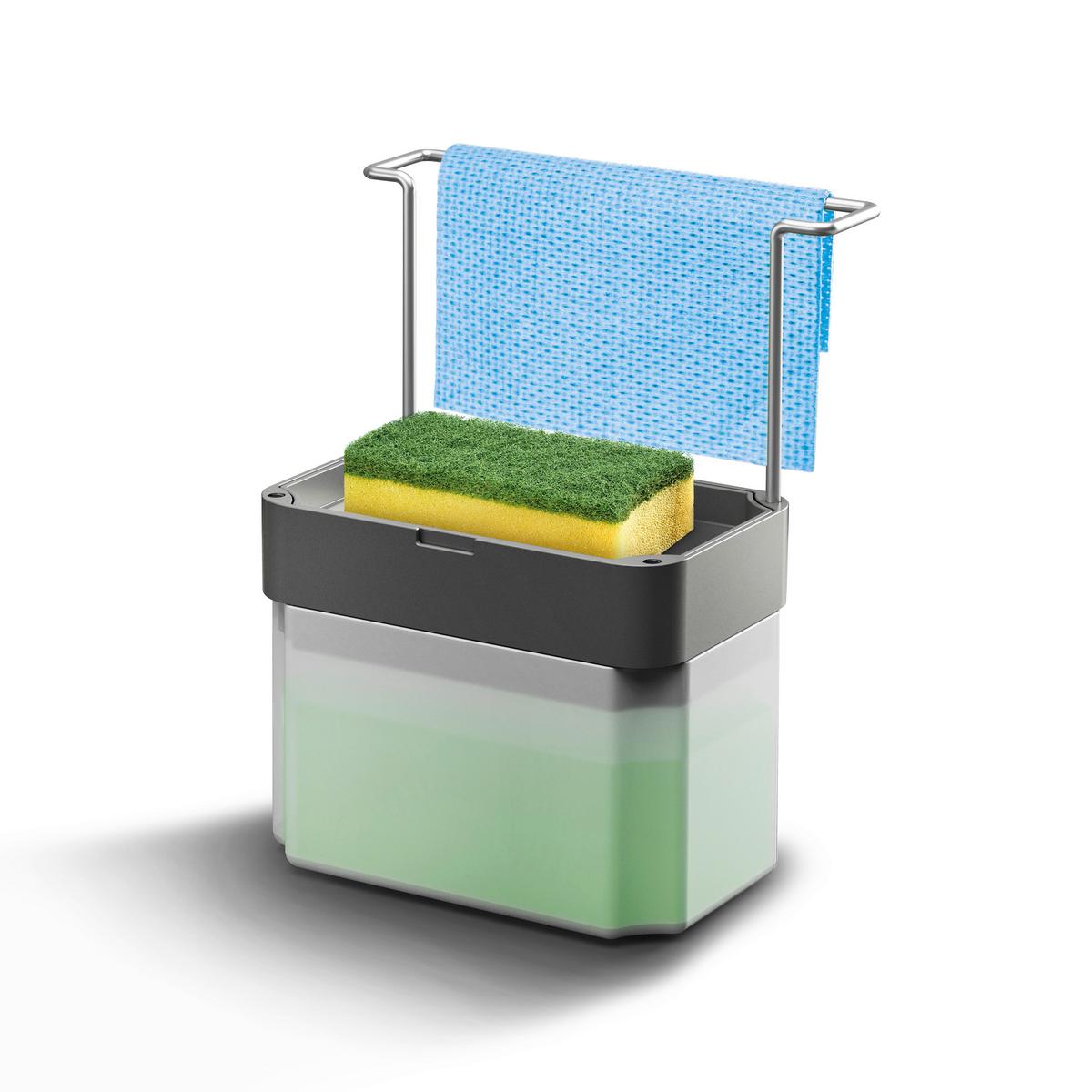 Spülorganizer Sponge-Tex 17x12x22 cm Kunststoff - Grau, Basics, Kunststoff (17/12/22cm) - Metaltex