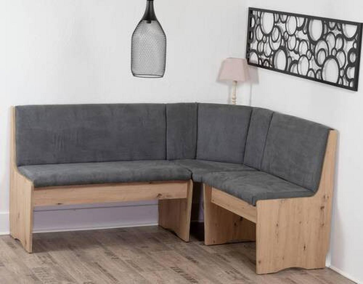 Eckbankgruppe Duisburg Maduar Titanic Grau/eiche D. B: 165cm - Eiche Artisan/Grau, KONVENTIONELL, Holz/Holzwerkstoff (165/89/125cm) - MID.YOU