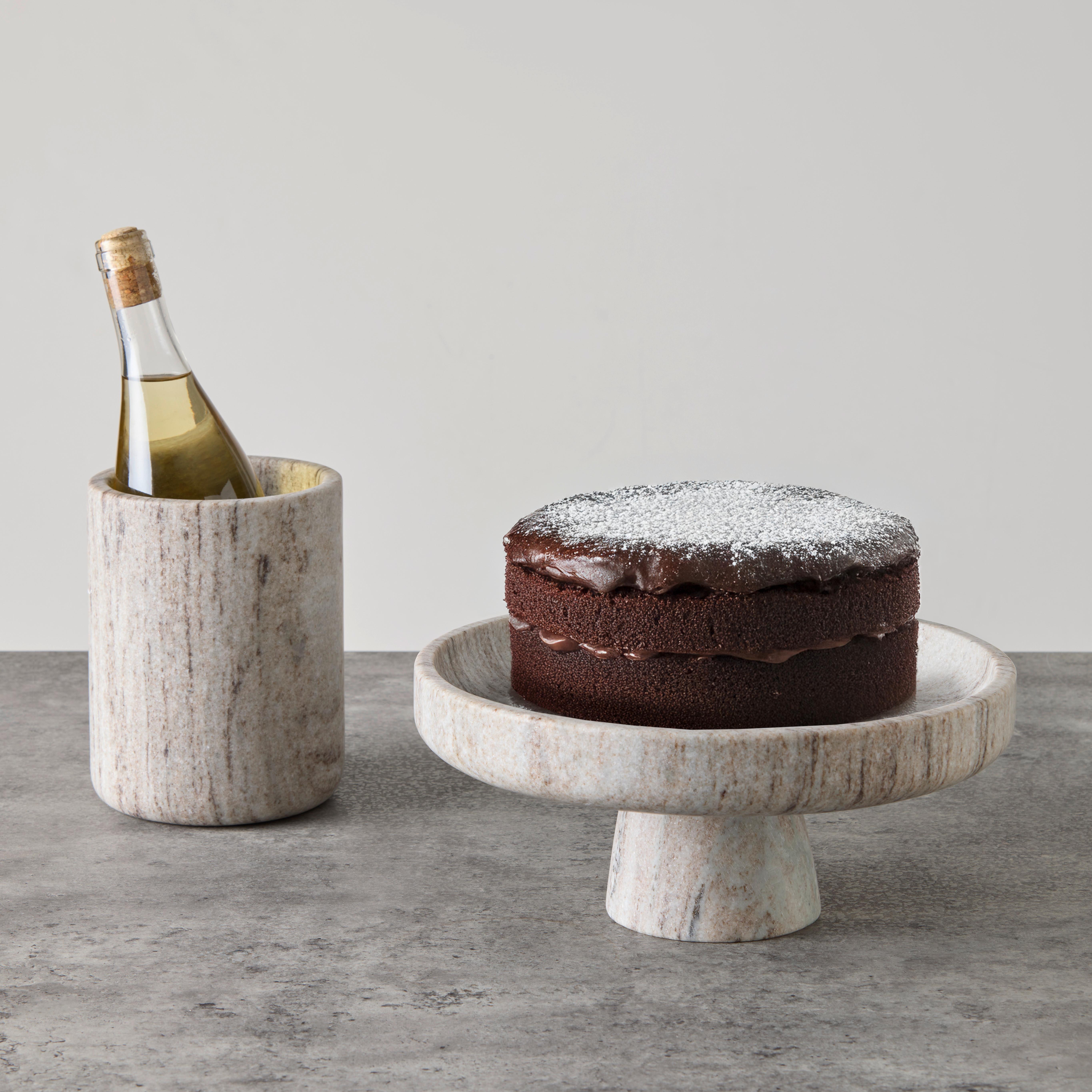 Podnos na dort SHINY SILVER - přírodní barvy, Moderní, kámen (28/12cm) - Mömax