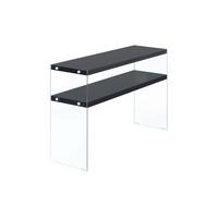 Beistelltisch mit Ablage Elementary Schwarz - Klar/Schwarz, Basics, Glas/Holzwerkstoff (32/110/75cm) - Kayoom
