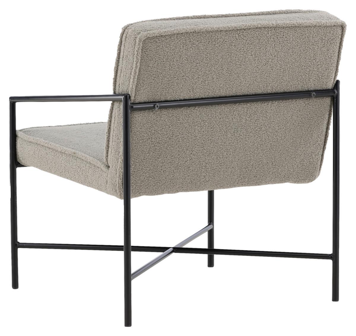 Sessel Rakel - Beige/Schwarz, Design, Textil/Metall (66/78/65cm) - Livetastic