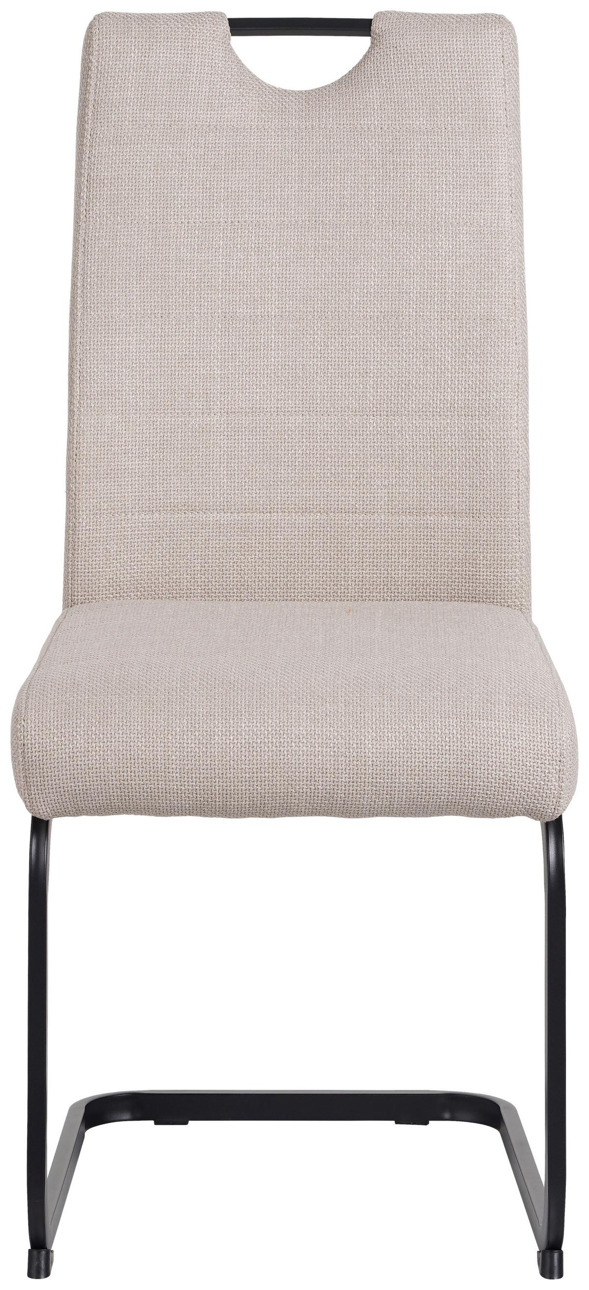 Schwingstuhl Finni Webstoff Beige Federkern - Beige, KONVENTIONELL, Textil/Metall (44/98/60cm)