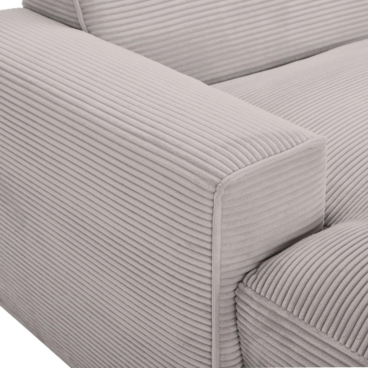 Ecksofa Mit Zierkissen Pearl Taupe 196x303 Cm - Taupe/Schwarz, Design, Textil (196/303cm) - Livetastic