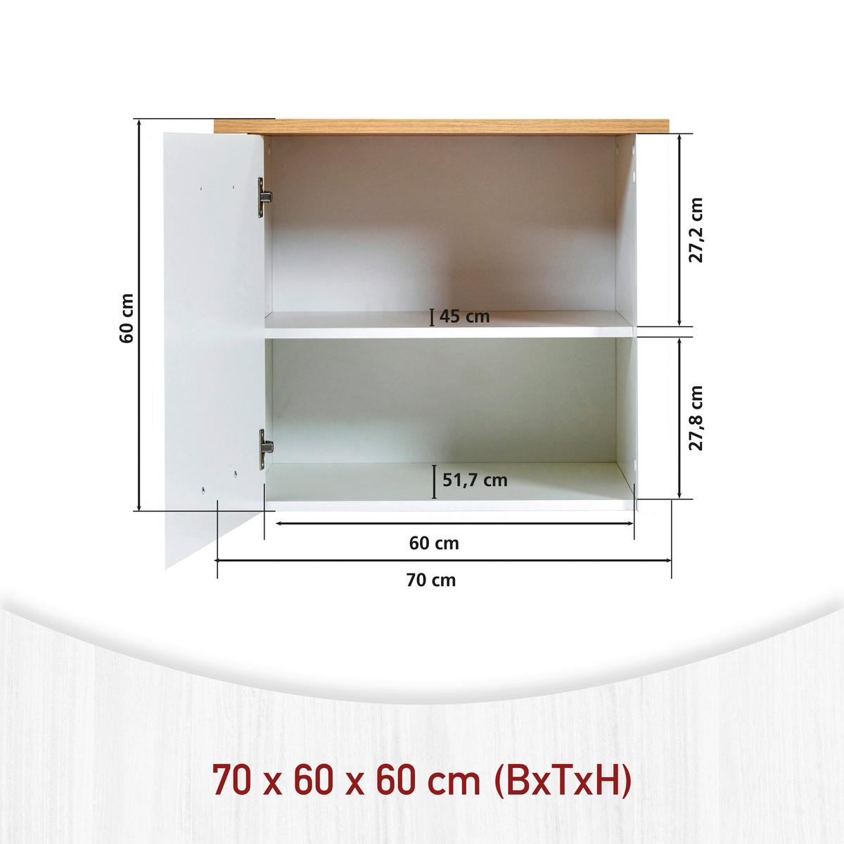 Nastavec na skříň SAN - bílá/barvy stříbra, Romantický / Rustikální, kov/kompozitní dřevo (70/60,5/60cm) - Mömax