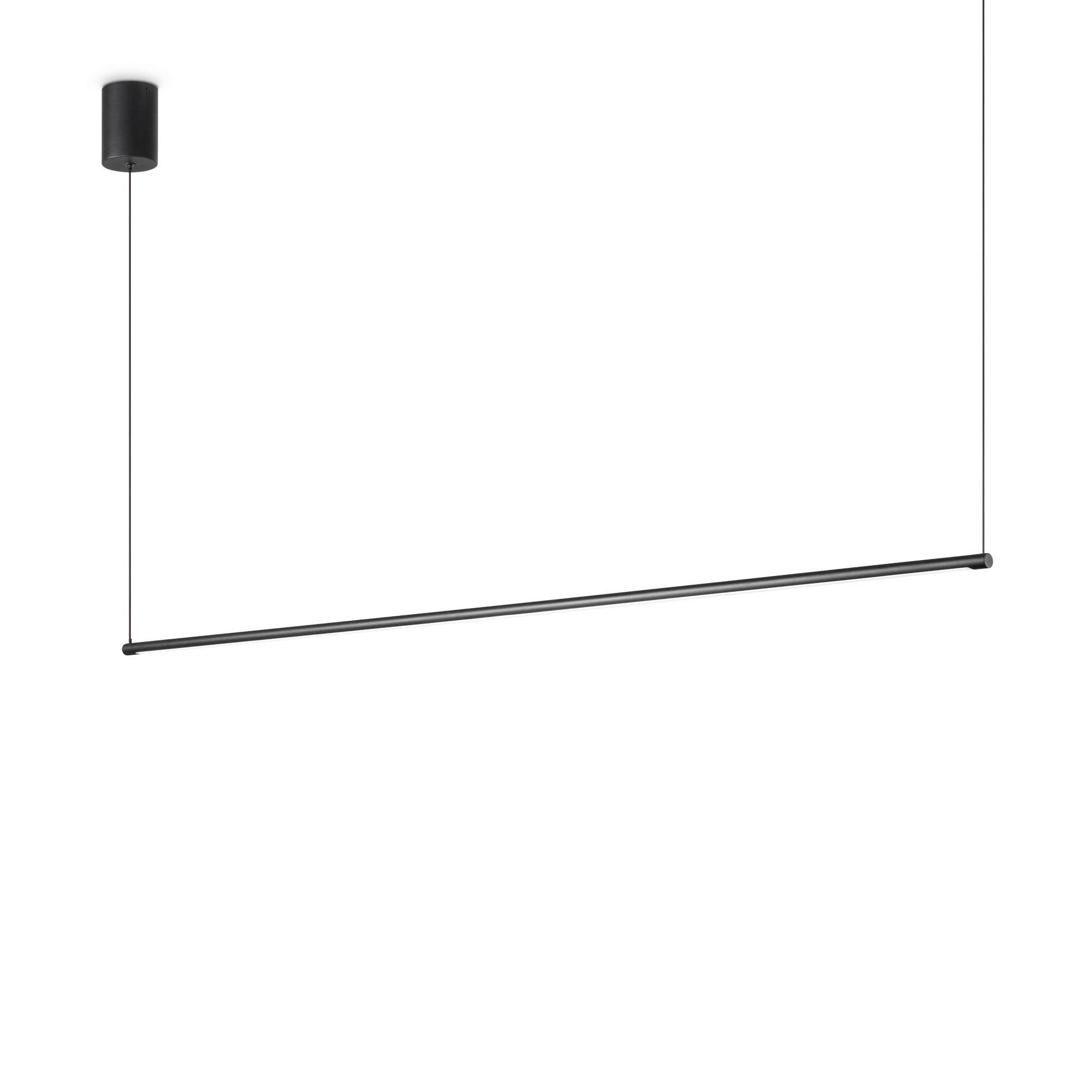 LED-Hängeleuchte Nero Schwarz L: 126 cm - Schwarz, Design, Metall (126/26,50/150/1,5cm) - Ideal Lux