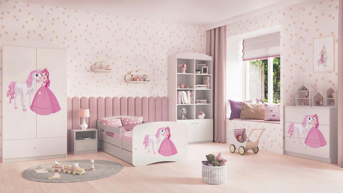 Kinder-/Juniorbett Babydreams inkl. Matratze 80x160 - Birkefarben/Weiß, MODERN, Holz/Holzwerkstoff (80/160cm) - MID.YOU