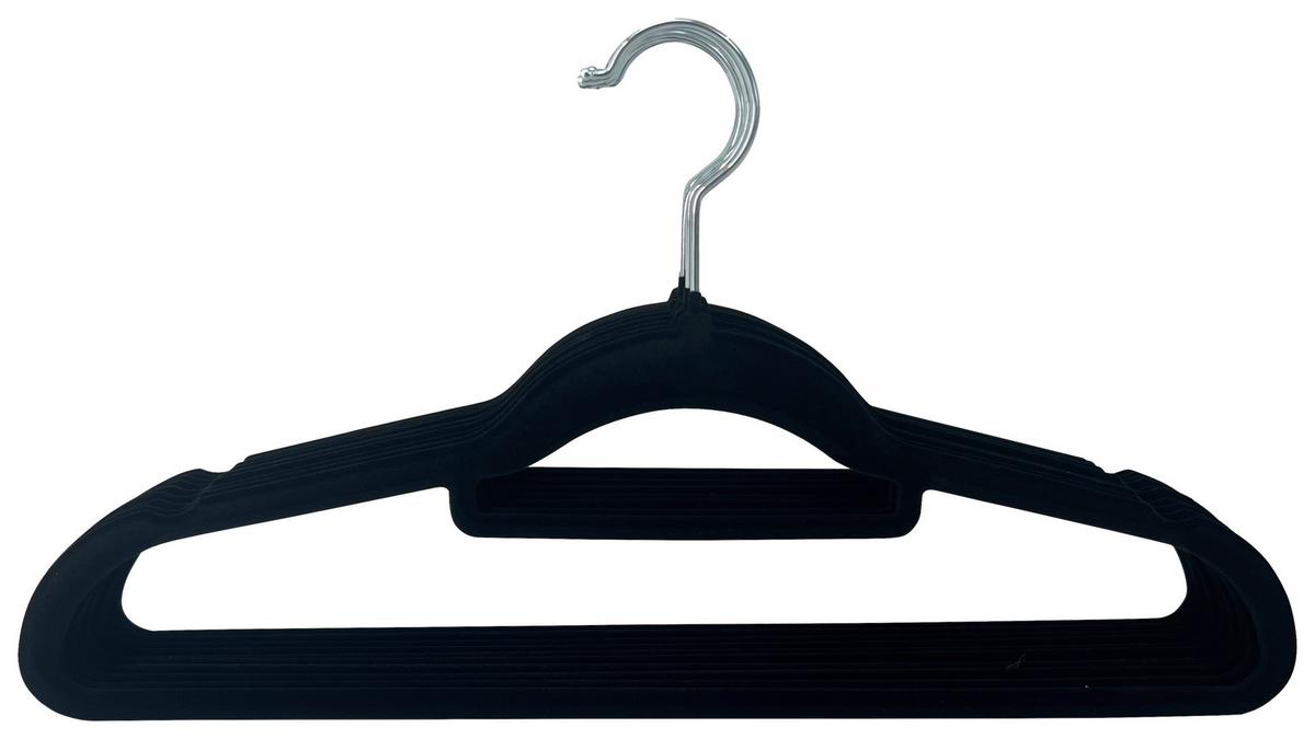 Sada vešiakov VELVET -TOP- - čierna, Modern, kov/textil (45/23/0.5cm) - Mömax