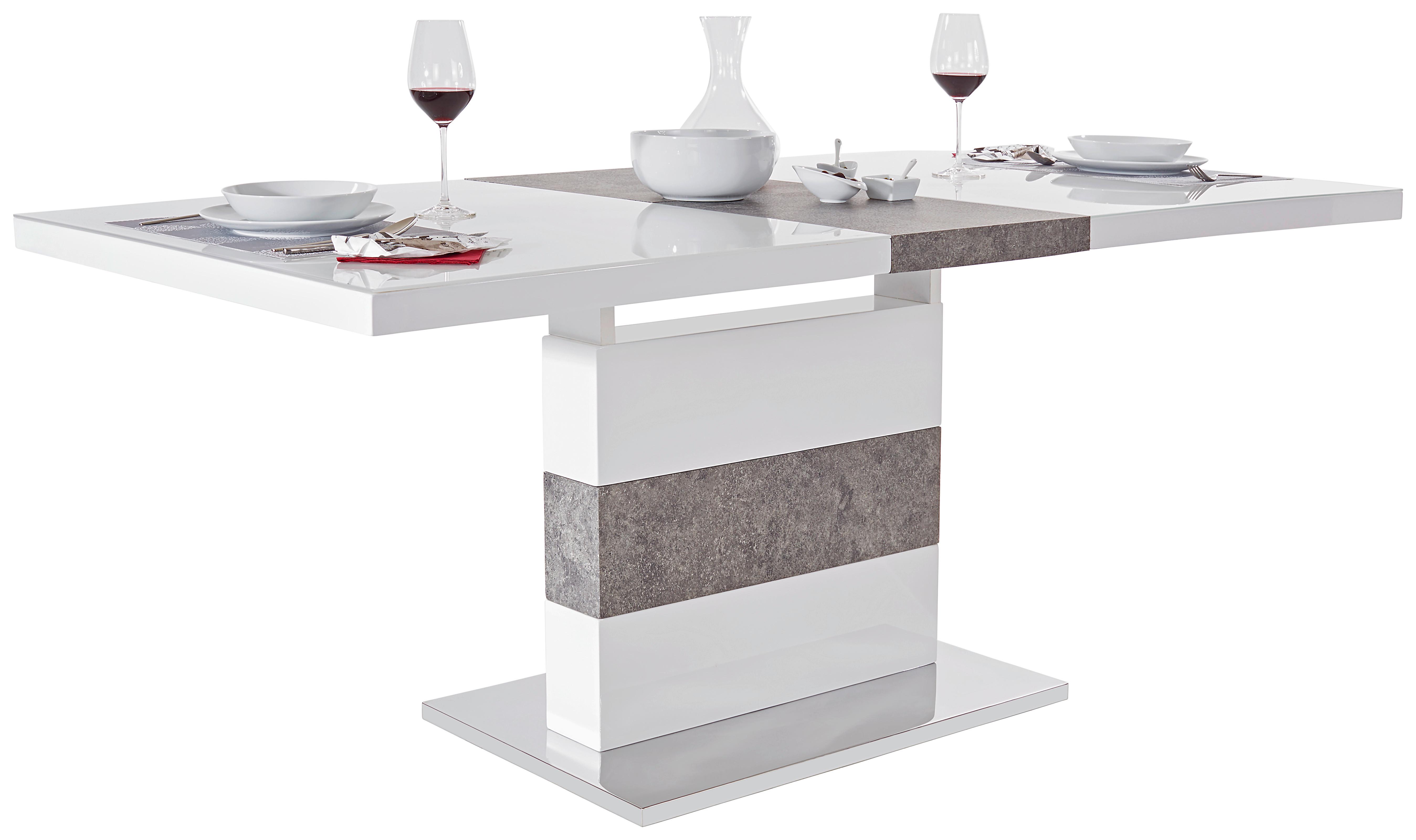 Výsuvný Stůl Ralf Ii 160 Az - šedá/bílá, Moderní, kov/kompozitní dřevo (160-200/76/90cm) - Luca Bessoni