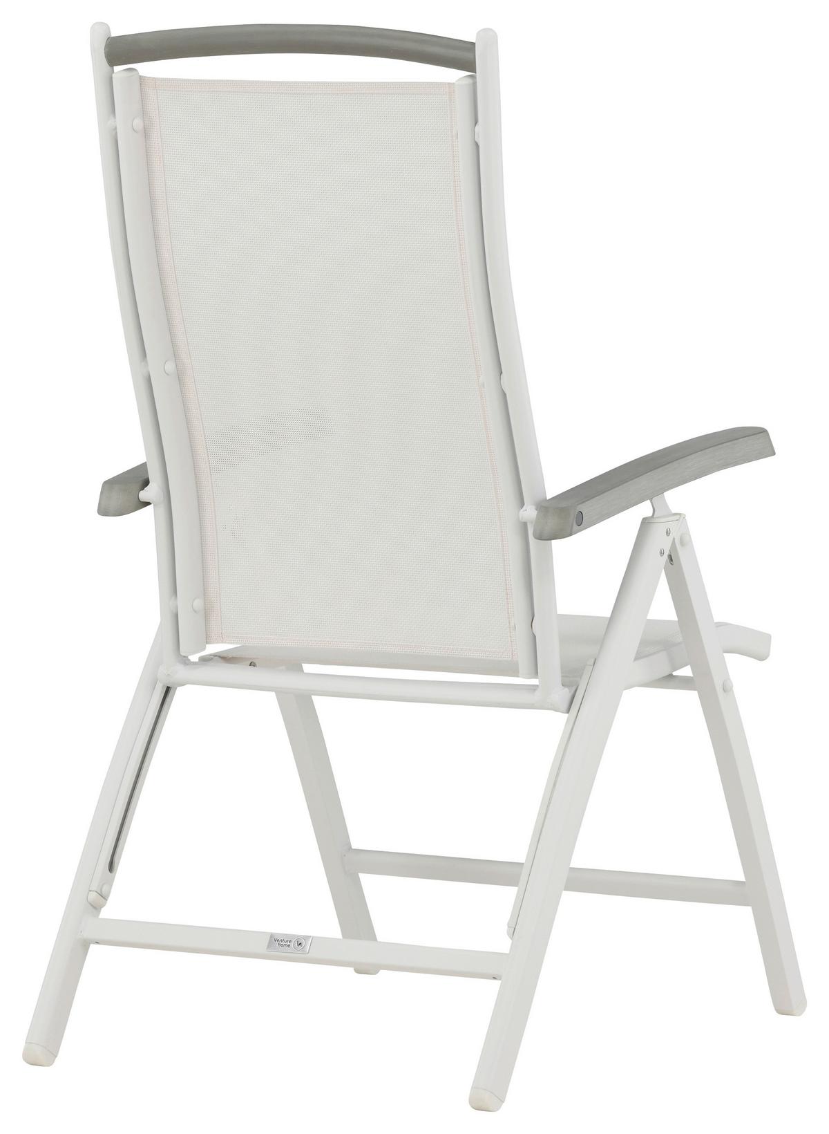 Gartensessel-Set 2-Tlg. Klappbar Albany Metall - Weiß, KONVENTIONELL, Metall (60/110/60cm) - Gardenson