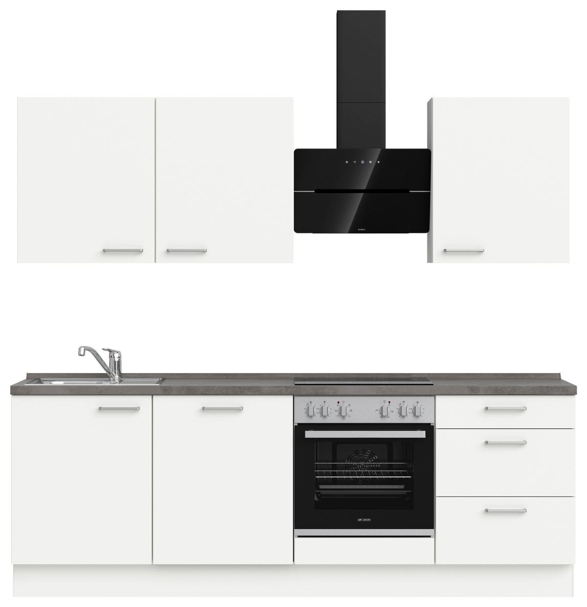 KÜCHENLEERBLOCK TOUCH HIGH - LINE, H9 RECHTS - Weiß/Grau, MODERN, Holzwerkstoff (240cm) - Nobilia