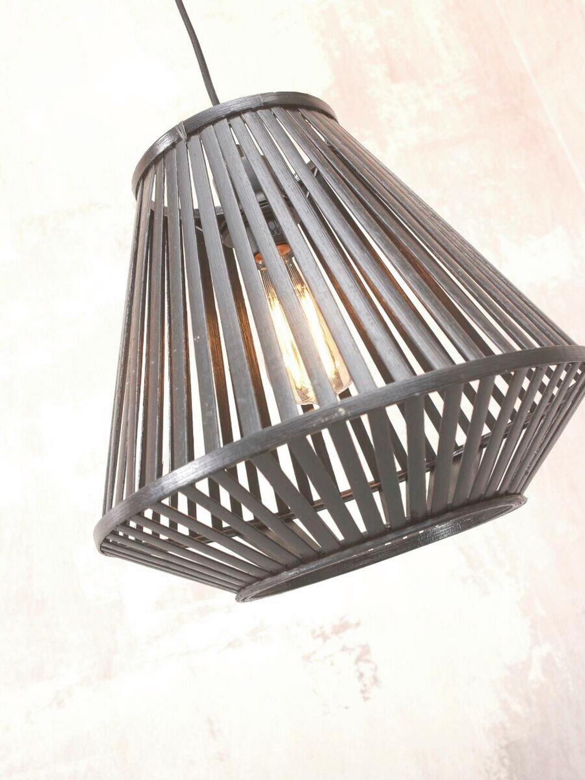 Hängeleuchte Merapi Schwarz B: 30 Cm - Schwarz, Trend, Holz (30/30/30cm) - Good & Mojo
