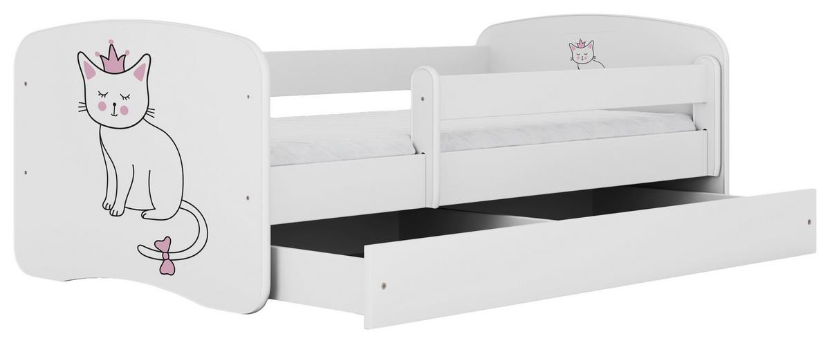 Kinder-/Juniorbett Babydreams inkl. Matratze 80x160 - Birkefarben/Weiß, MODERN, Holz/Holzwerkstoff (80/160cm) - MID.YOU