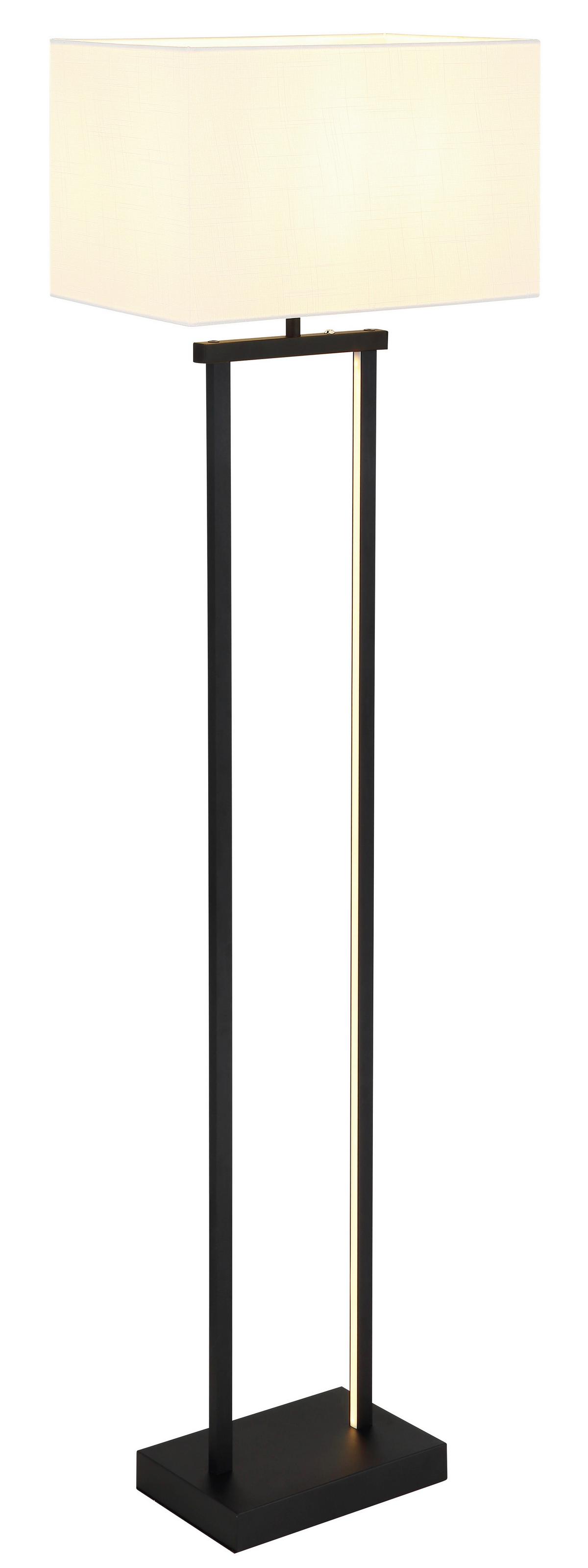 LED-STEHLEUCHTE Schwarz, ca. 40x27x153 cm - Schwarz/Weiß, Design, Kunststoff/Textil (40/27/153cm) - Globo