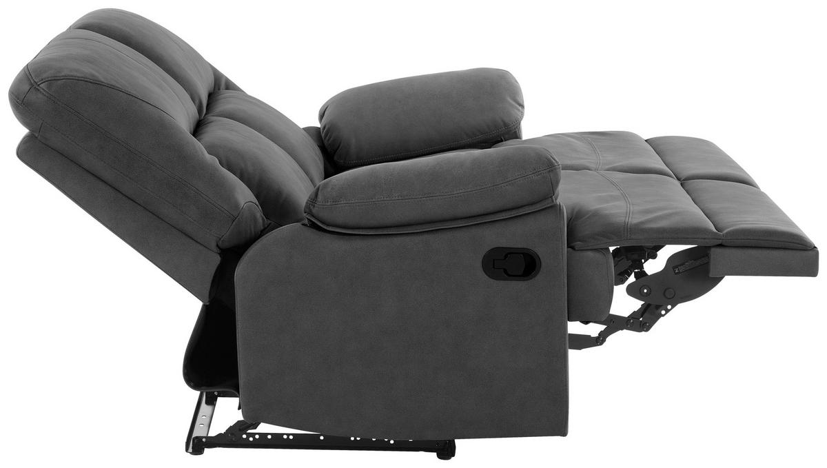 Dvojmiestna pohovka CLARA, sivá, s relaxačnou funkciou - sivá, Basics, textil (145/103/93cm) - Livetastic