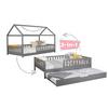Ausziehbett Kiefer +lattenrost 120x200 Cm Duo Hellgrau - Hellgrau/Naturfarben, MODERN, Holz (120/200cm) - MID.YOU