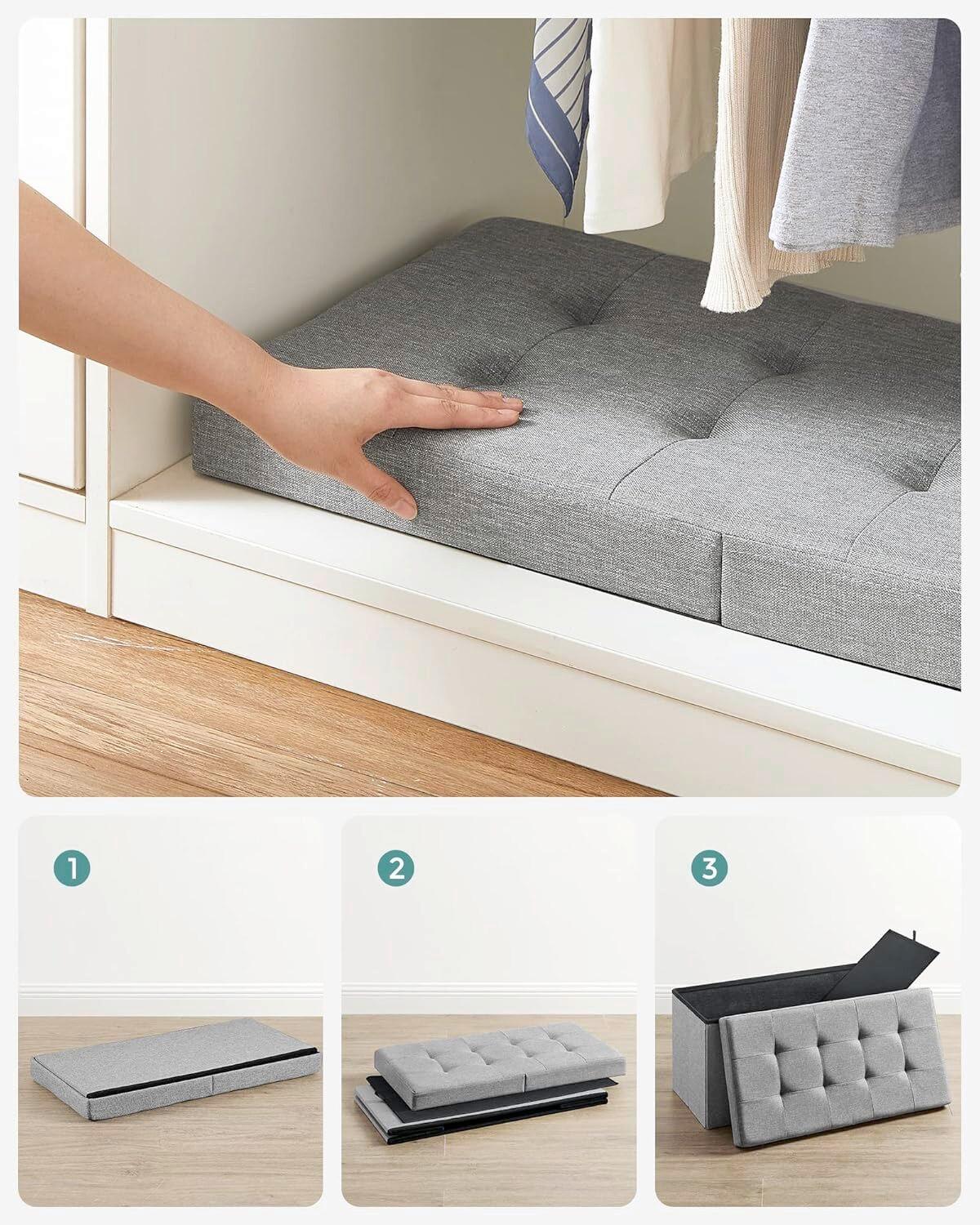 Sitzbox Grau B: 76cm - Grau, Basics, Holzwerkstoff/Textil (76/38/38cm)