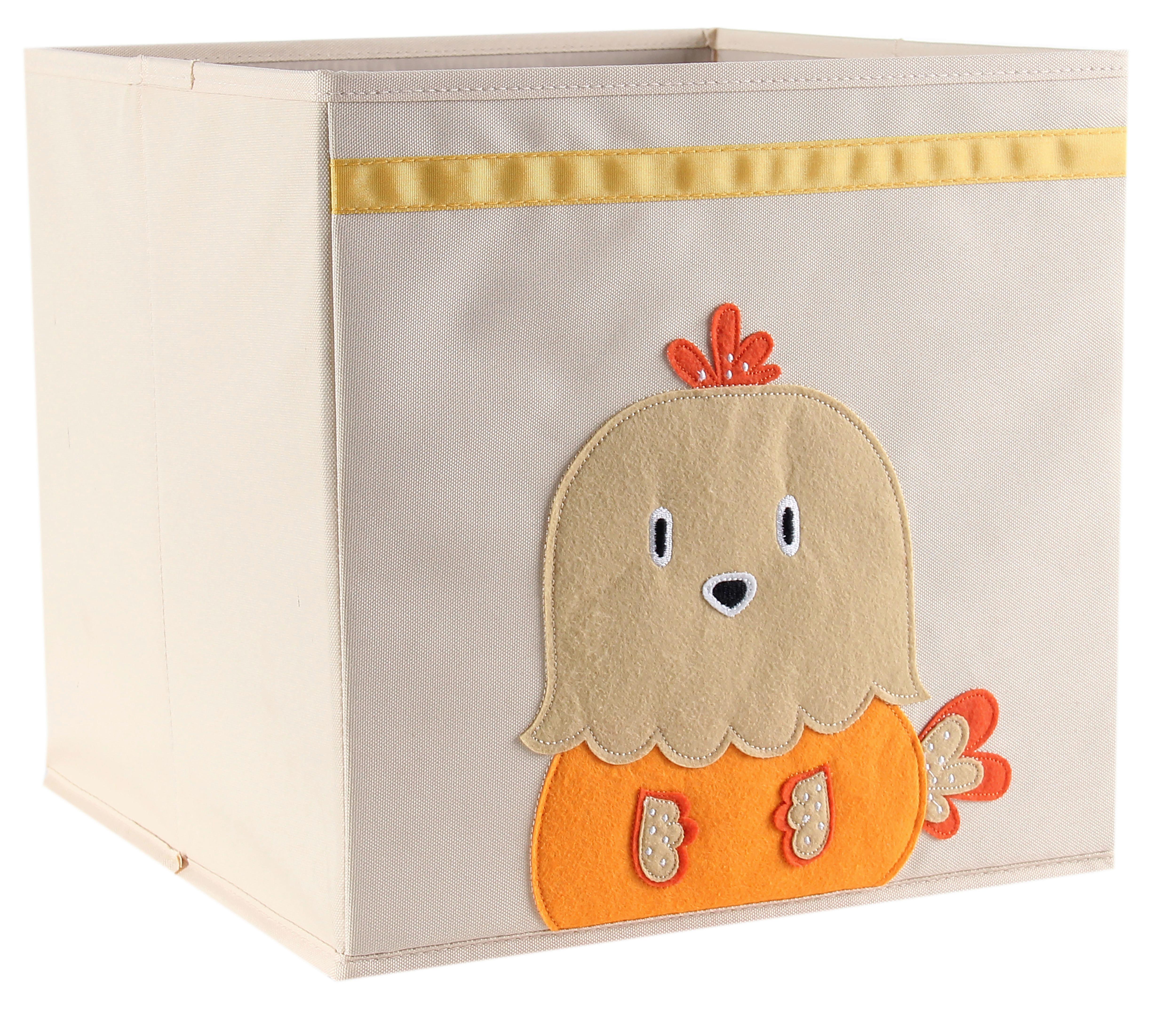 Skladací Box Peter - Ca. 34l -Ext- - krémová, kartón/textil (33/32/33cm) - Modern Living