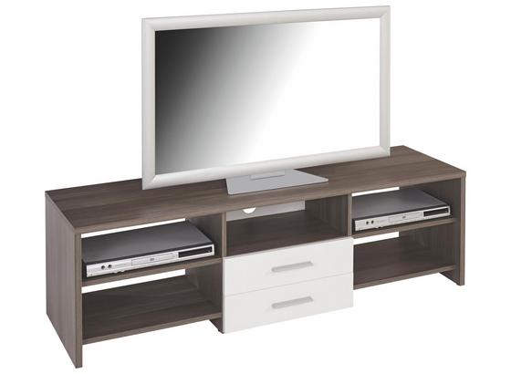 Médiaállvány Tico - barna/fehér, modern, fa (150/45/40cm) Médiaállvány Tico - barna/fehér, modern, fa (150/45/40cm)