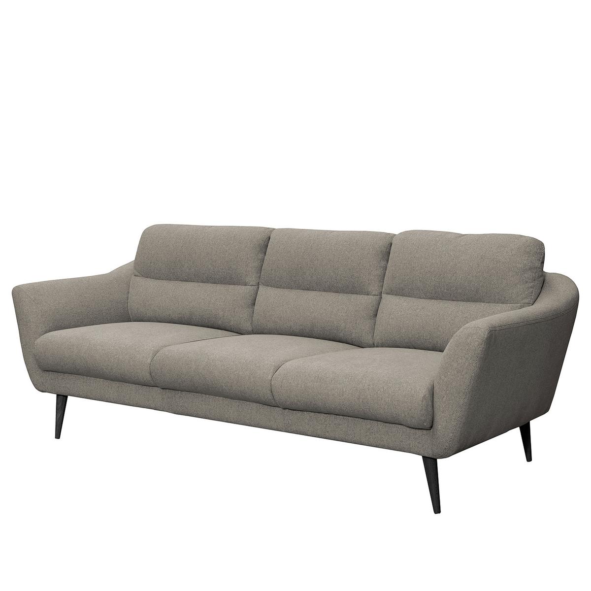 3-Sitzer-Sofa Tromso Grau B: 209 cm - Schwarz/Grau, Design, Textil (209/87/88cm) - Livetastic