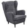 Ohrenesessel Oskar Dunkelgrau B: 78 cm - Dunkelgrau/Schwarz, Basics, Textil (78/102/98cm) - MID.YOU