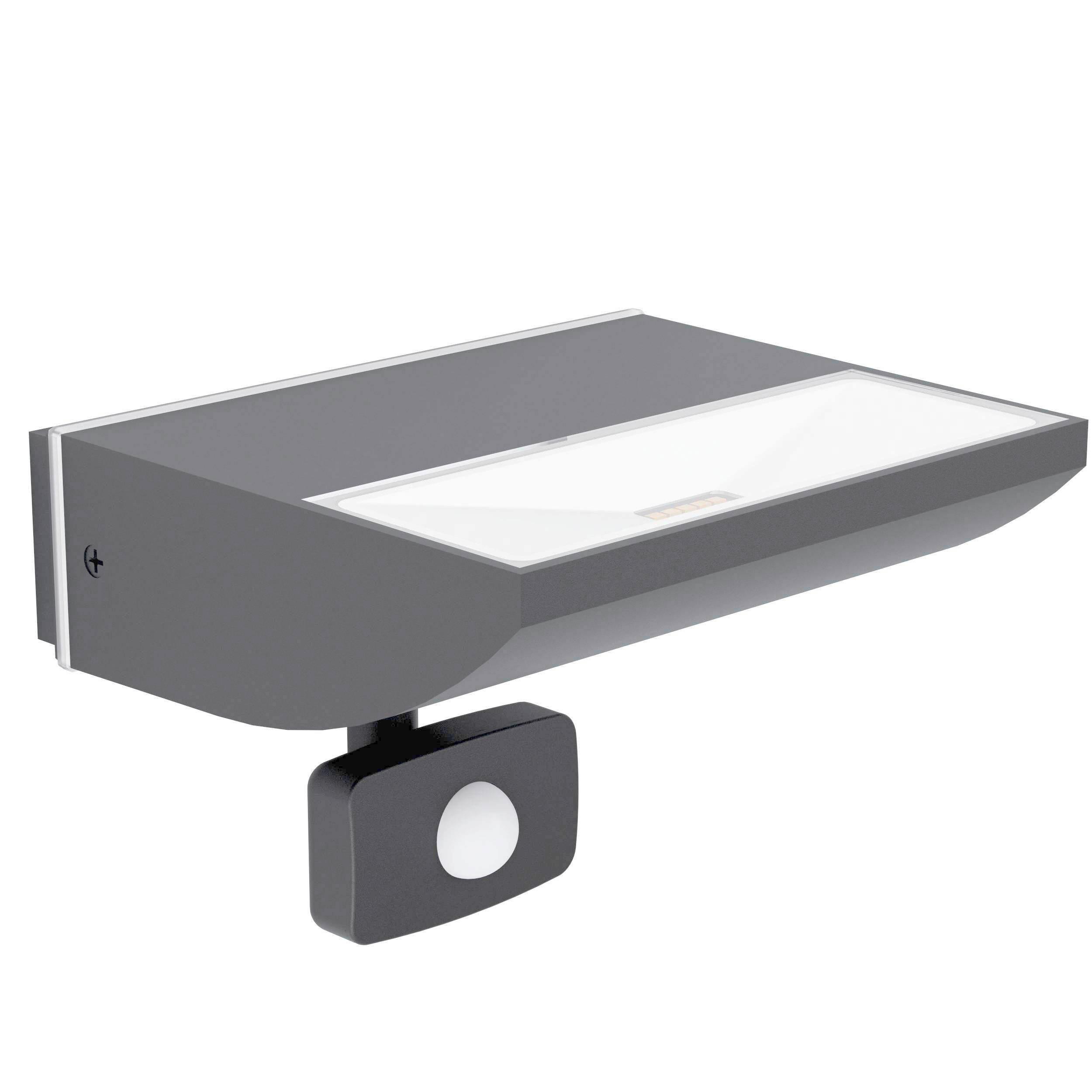 Außenwandleuchte Sorronaro 11w Metall Kunststoff, Wandmontage - Transparent/Schwarz, Design, Kunststoff/Metall (17/12/14cm) - Eglo