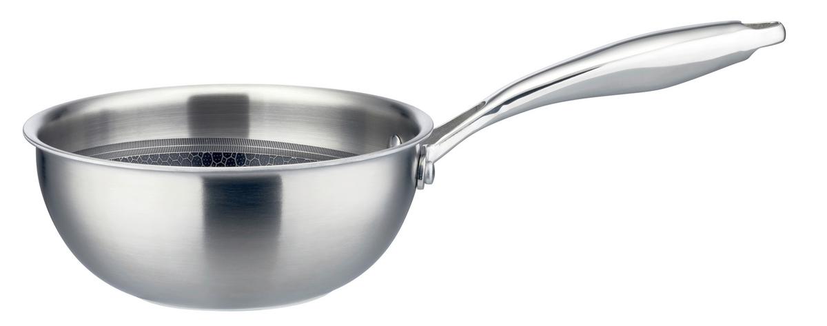 Sauteuse Inoxxa Black Edelstahlfarben, D: 16 Cm - Edelstahlfarben, Basics, Metall (16cm) - GSW