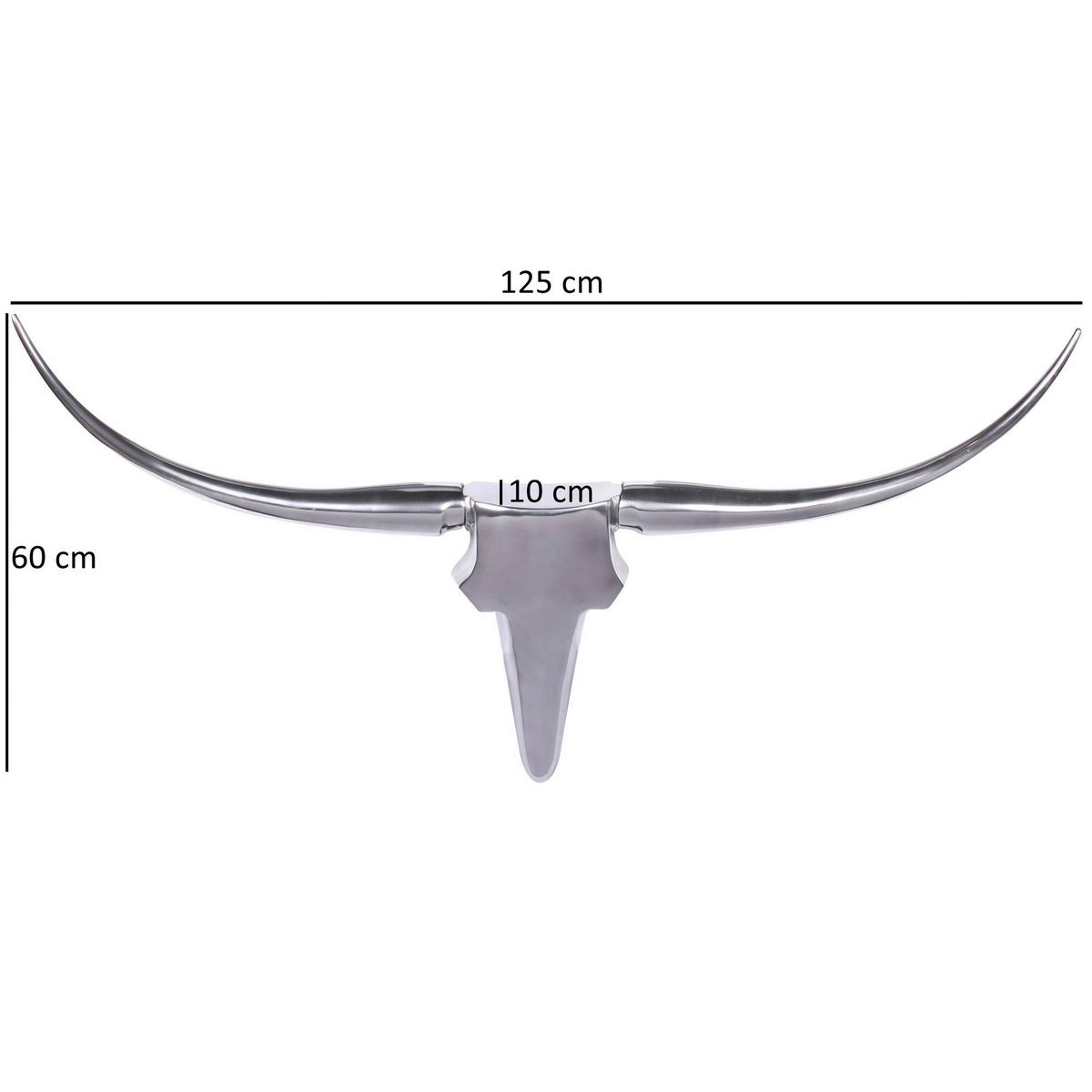 Wanddeko Wohnling Silberfarben B: 125cm - Silberfarben, MODERN, Metall (125/60/10cm) - MID.YOU