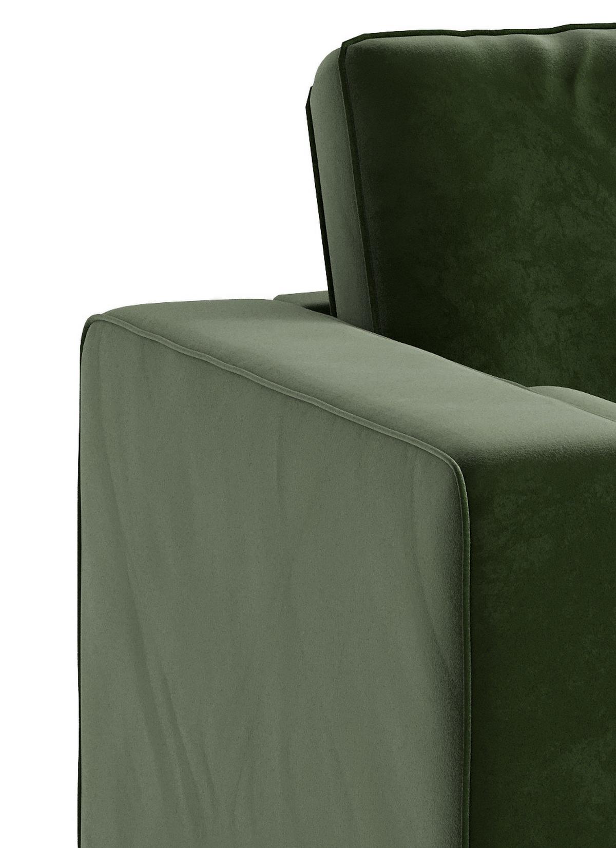 Ecksofa Scott - Edelstahlfarben/Olivgrün, Design, Textil (205/259cm) - Livetastic