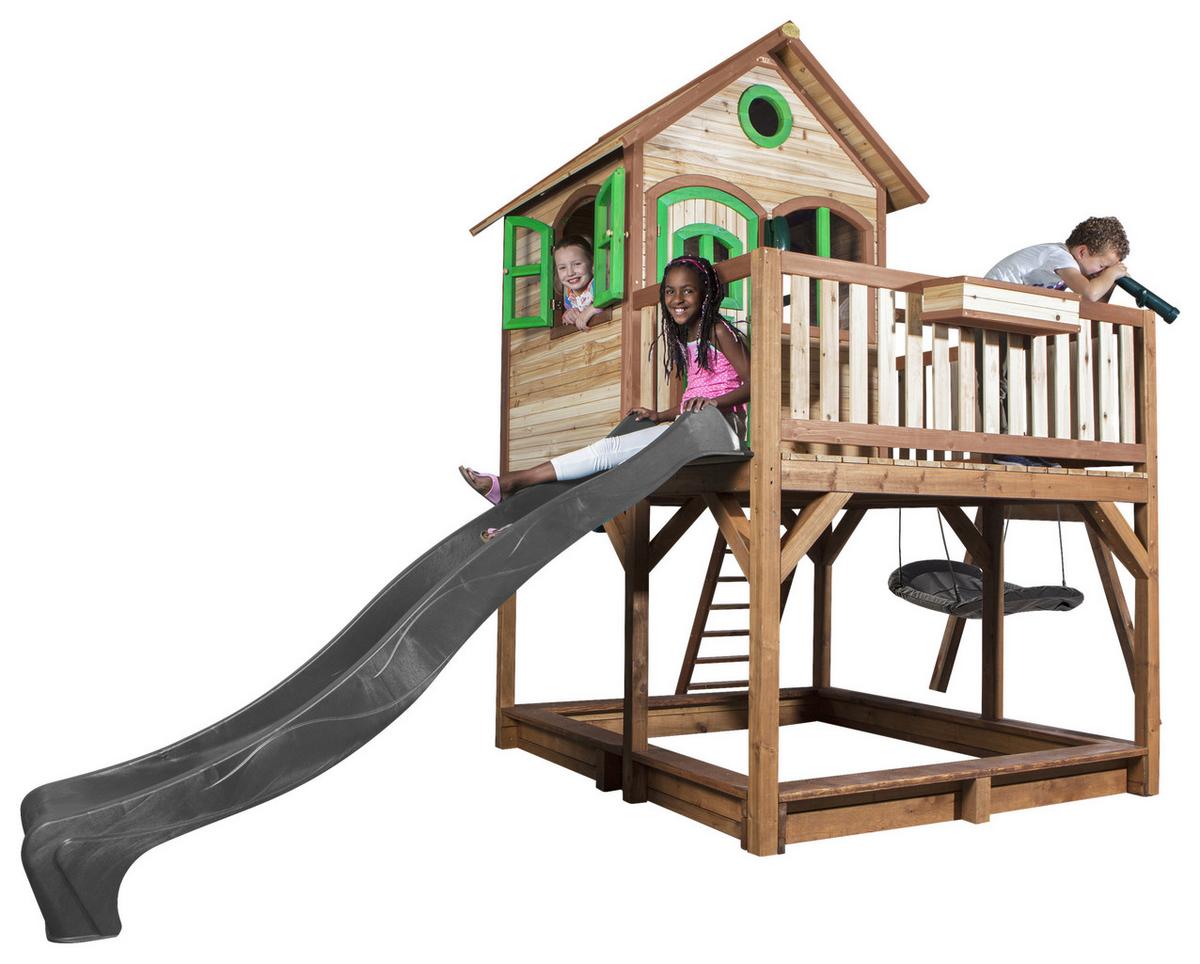 Spielturm A030.158.80 - Braun/Grau, KONVENTIONELL, Holz (613/291/277cm) - Ambia Garden