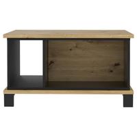 Couchtisch mit Ablage Trondheim, Eichefarben/Schwarz - Eichefarben/Schwarz, MODERN, Holzwerkstoff/Kunststoff (80/55/44,6cm) - MID.YOU