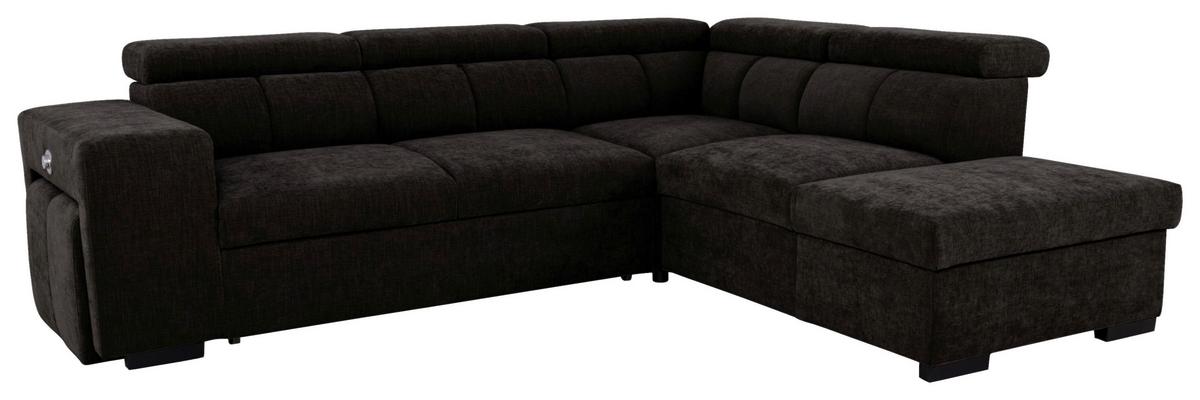 Ecksofa Sirius L schwarz, 267x218cm - Eichefarben/Schwarz, KONVENTIONELL, Holz/Holzwerkstoff (267/218cm)