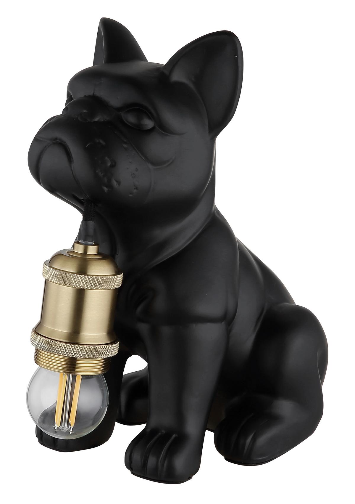 Tischleuchte Carlos - Schwarz/Kupferfarben, Basics, Keramik/Metall (19,5/12,5/24cm)