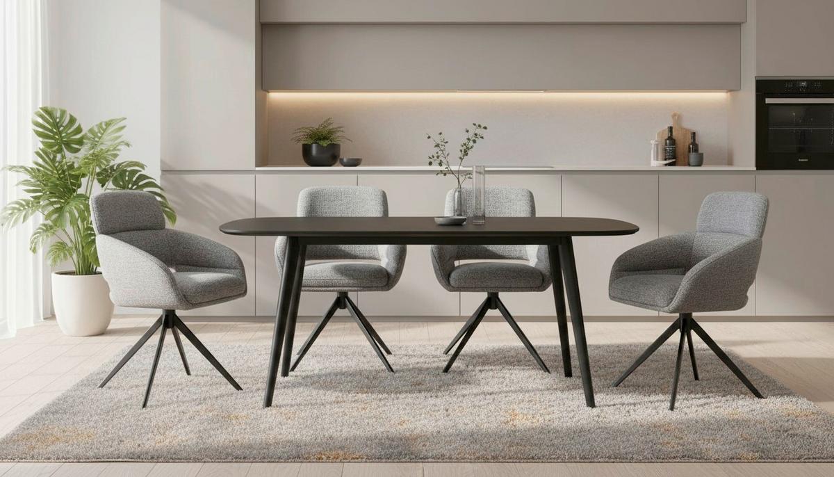 Armlehnstuhl Lyon Grau B: 57,5 cm - Schwarz/Grau, MODERN, Textil/Metall (57,5/85/61cm) - Livetastic